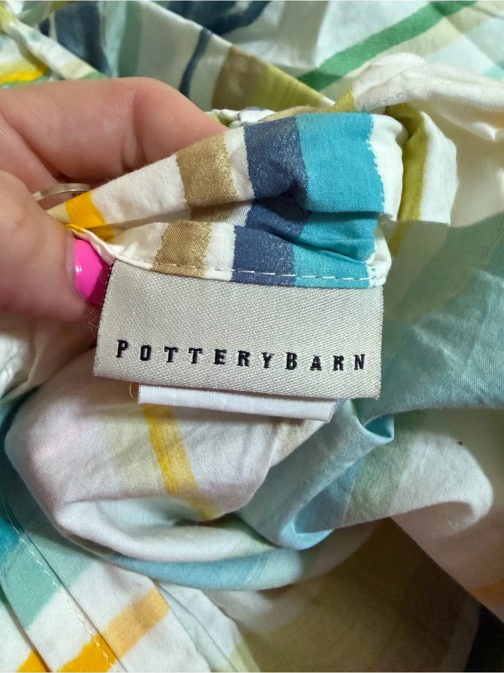 RARE POTTERY BARN stripes Full / Queen Duvet cover